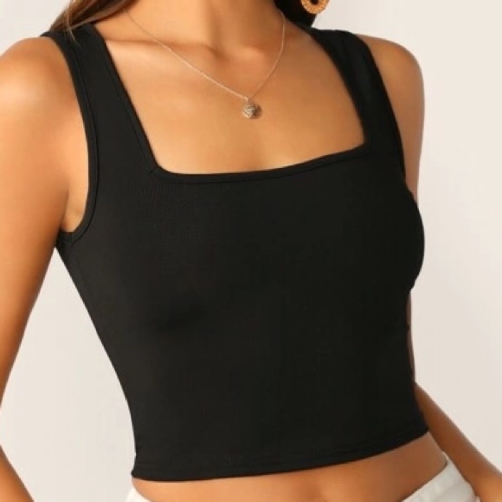 NWOT Black Ribbed Tank Top!